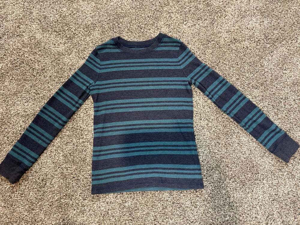 Jumping Beans Boys Long Sleeve Striped Thermal Tee Size 8 Slim